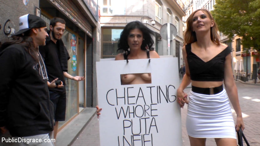 PublicDisgrace – Mona Wales And Montse Swinger – Cheating Wife’s Big Hot Ass Shamed Fully Naked In Public Display, CuckTube.net